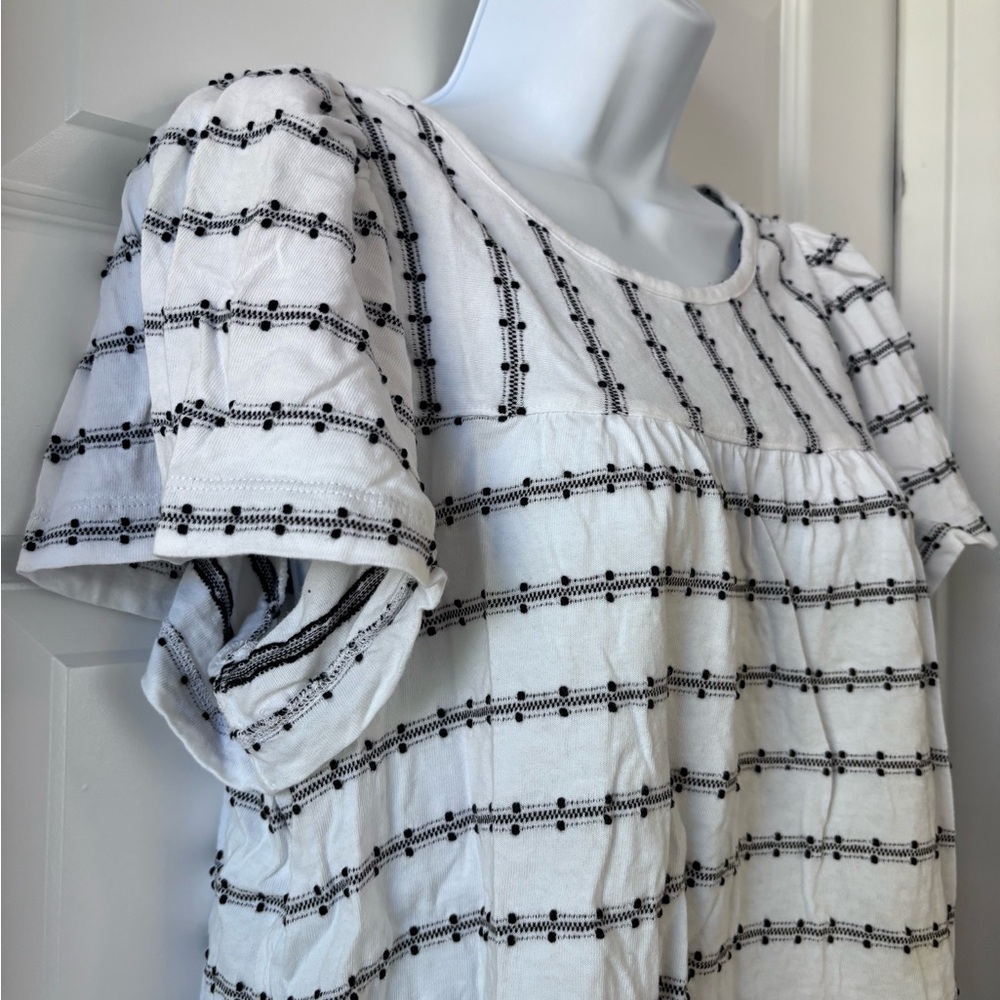 Loft Flutter Sleeve Embroidered Top - Picture 2 of 5